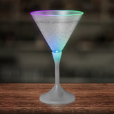 LED 7 oz. Martini Glass With White Stem