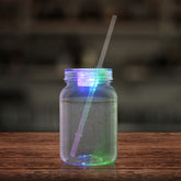 LED 20 oz. Mason Jar with Straw