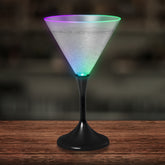 LED 7 oz. Martini Glass With Black Stem