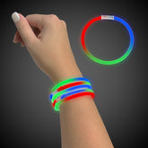 Blue, Green & Red 9" Glow Bracelets