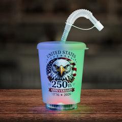 250th Anniversary LED 12 oz. Cup with Straw