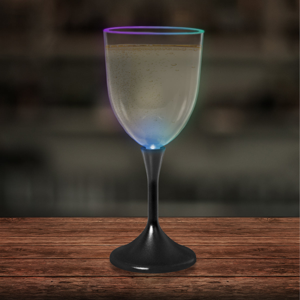 LED 10 oz. Wine Glass Black Stem