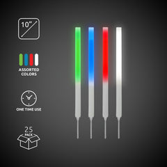 Assorted 10" Glow Sticks With Spikes