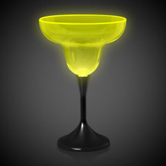 Neon Yellow LED 10 oz. Margarita Glass