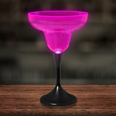 Neon Pink LED 10 oz. Margarita Glass