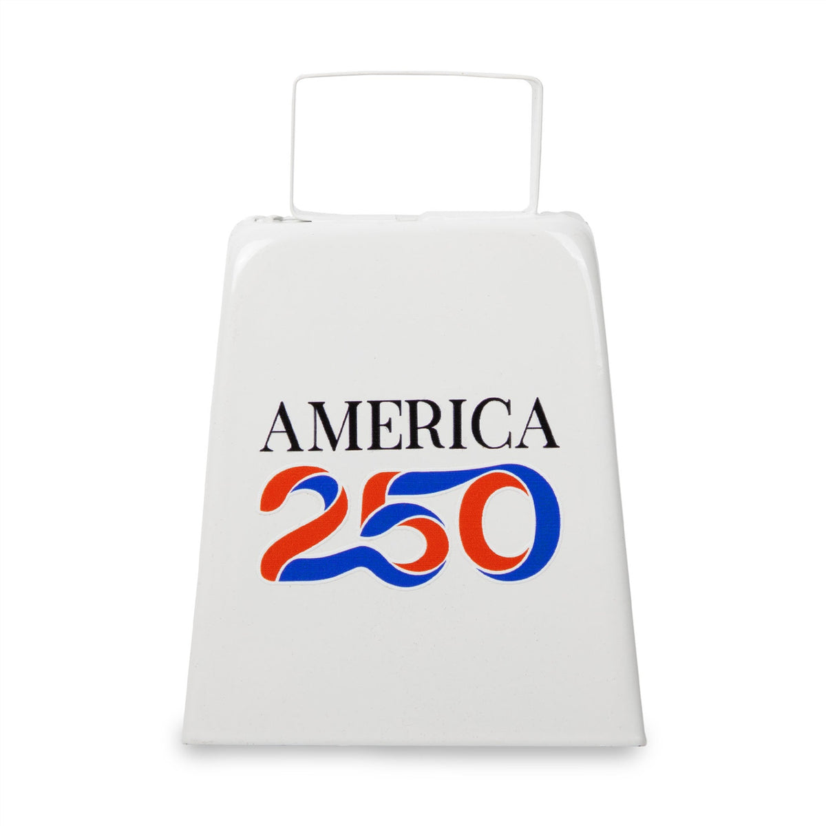 America 250 Large White Metal Cowbell