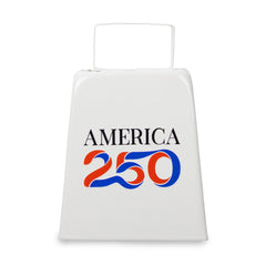 America 250 Large White Metal Cowbell
