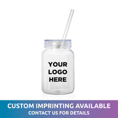 LED 20 oz. Mason Jar with Straw