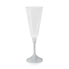 LED 7 oz. Champagne Glass White Stem