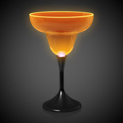 Neon Orange LED 10 oz. Margarita Glass
