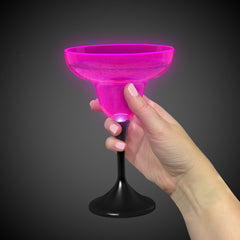 Neon Pink LED 10 oz. Margarita Glass