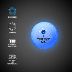 Night Flyer LED Blue Constant-On Golf Ball