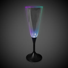 LED 7 oz. Champagne Glass Black Stem