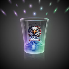 250th Anniversary LED Disco Ball 8 oz. Rocks Glass