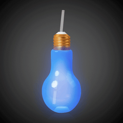 LED Light Bulb Cup with Lid & Straw