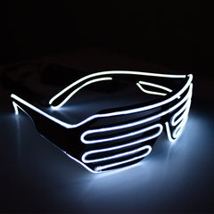LED White Slotted EL Wire Eyeglasses