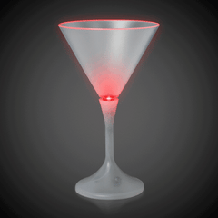 LED 7 oz. Martini Glass With White Stem