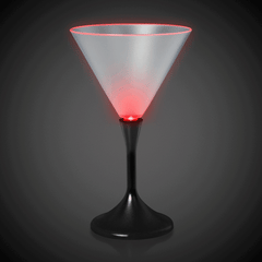 LED 7 oz. Martini Glass With Black Stem