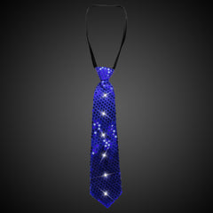 LED Blue Sequin Necktie