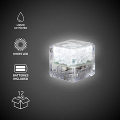 White Liquid-Activated LED Ice Cubes