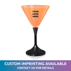 LED Neon Orange 7 oz. Martini Glass