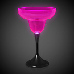 Neon Pink LED 10 oz. Margarita Glass