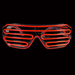 LED Red Slotted EL Wire Eyeglasses