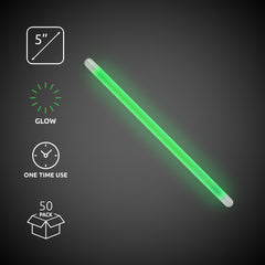 Green Glow 5" Swizzle Sticks