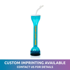 LED Blue Flashing 17 oz. Yard Glass