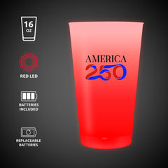 America 250 Red LED 16 oz. Cup