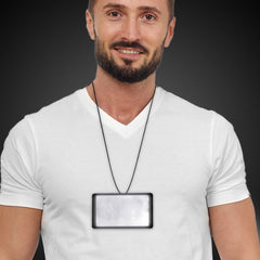 LED White Rectangle Backlit Badge