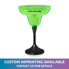 Neon Green LED 10 oz. Margarita Glass