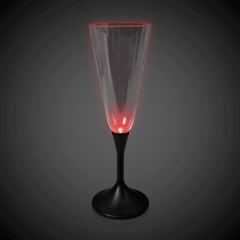 LED 7 oz. Champagne Glass Black Stem
