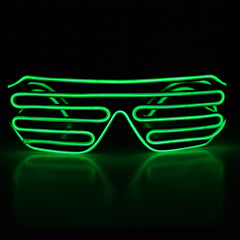 Green Slotted EL Wire Eyeglasses