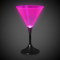 LED Neon Pink 7 oz. Martini Glass