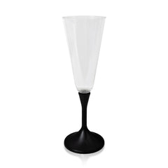 LED 7 oz. Champagne Glass Black Stem