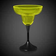 Neon Yellow LED 10 oz. Margarita Glass