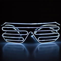LED White Slotted EL Wire Eyeglasses