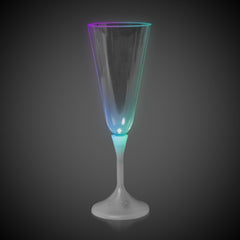 LED 7 oz. Champagne Glass White Stem