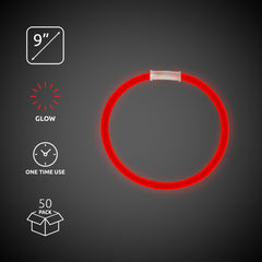 Red Glow 9" Bracelets