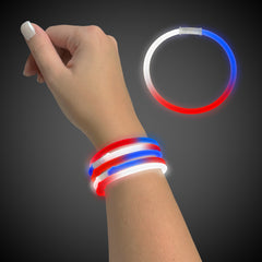 Red, White, Blue Glow 9" Bracelets