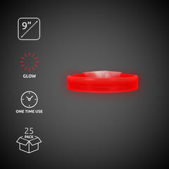 Red Triple Wide 9" Glow Bracelets