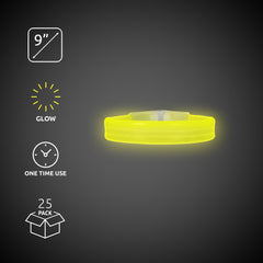 Yellow Triple Wide 9" Glow Bracelets