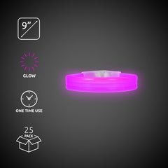 Pink Triple Wide 9" Glow Bracelets