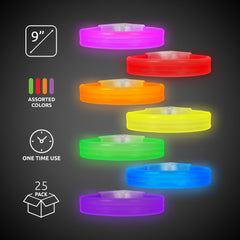 Assorted Triple Wide 9" Glow Bracelets