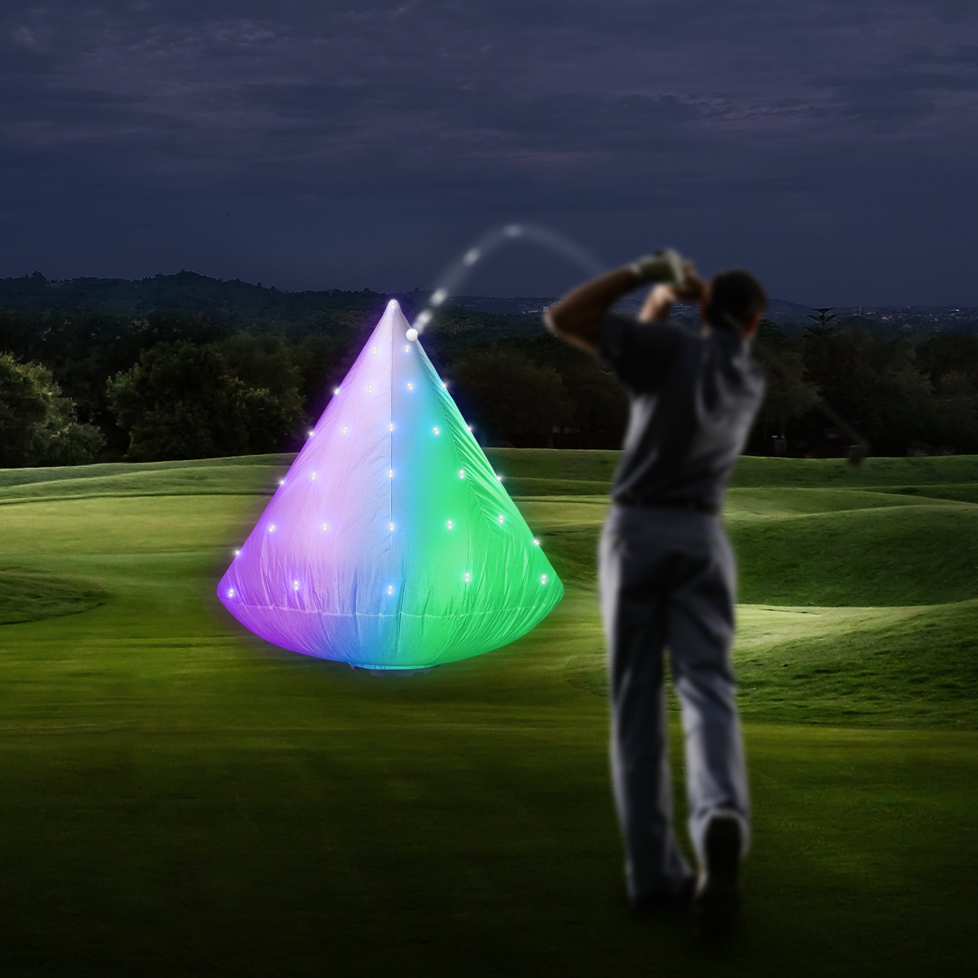 Night Golf LED Pyramid Target – Night Flyer Golf