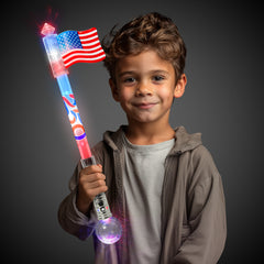 America 250 LED American Flag Wand with Prism Ball