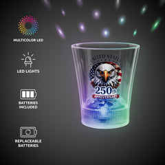 250th Anniversary LED Disco Ball 8 oz. Rocks Glass
